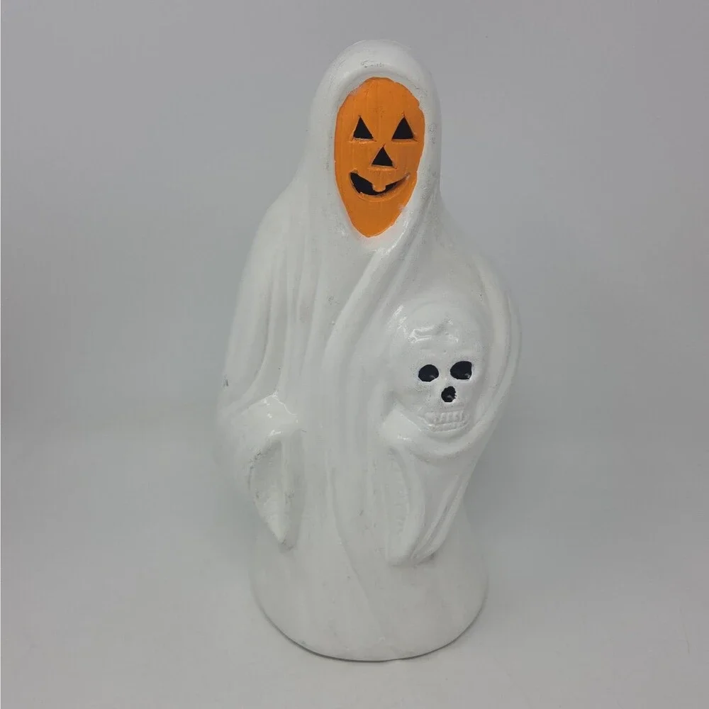 Vintage Yozie Ceramic Mold Ghost Light jack o lantern Halloween ghost 11 3/4